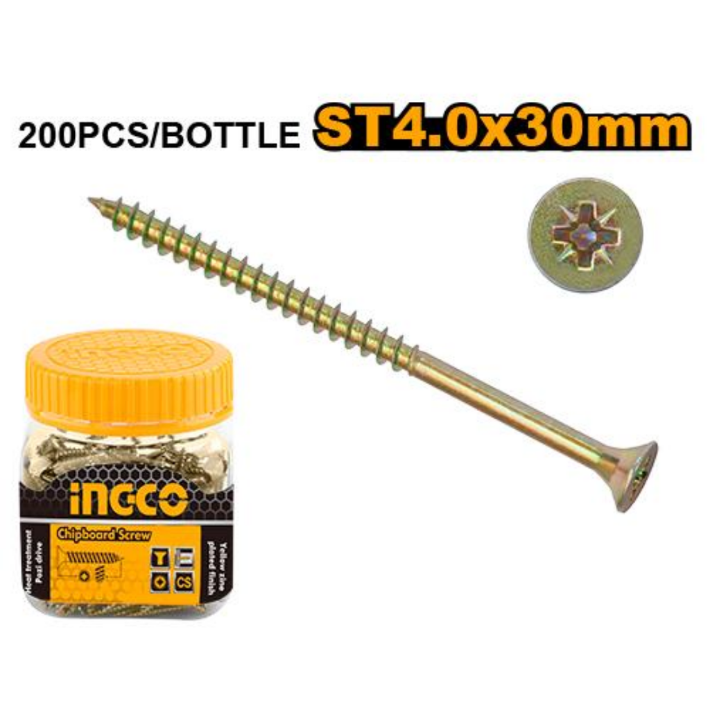 INGCO Chipboard screw 200 pcs ST4.0x30mm
