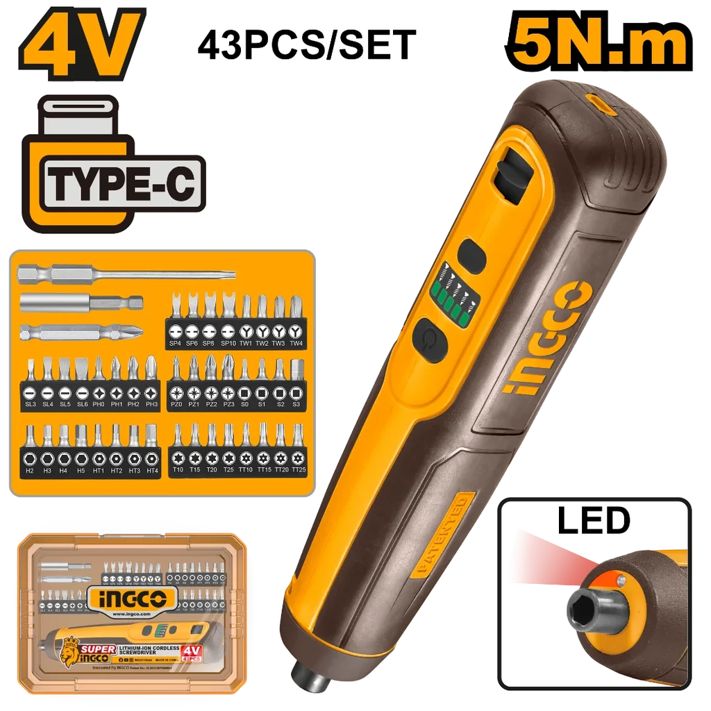 INGCO Lithium-Ion Cordless screwdriver CSDLI0406