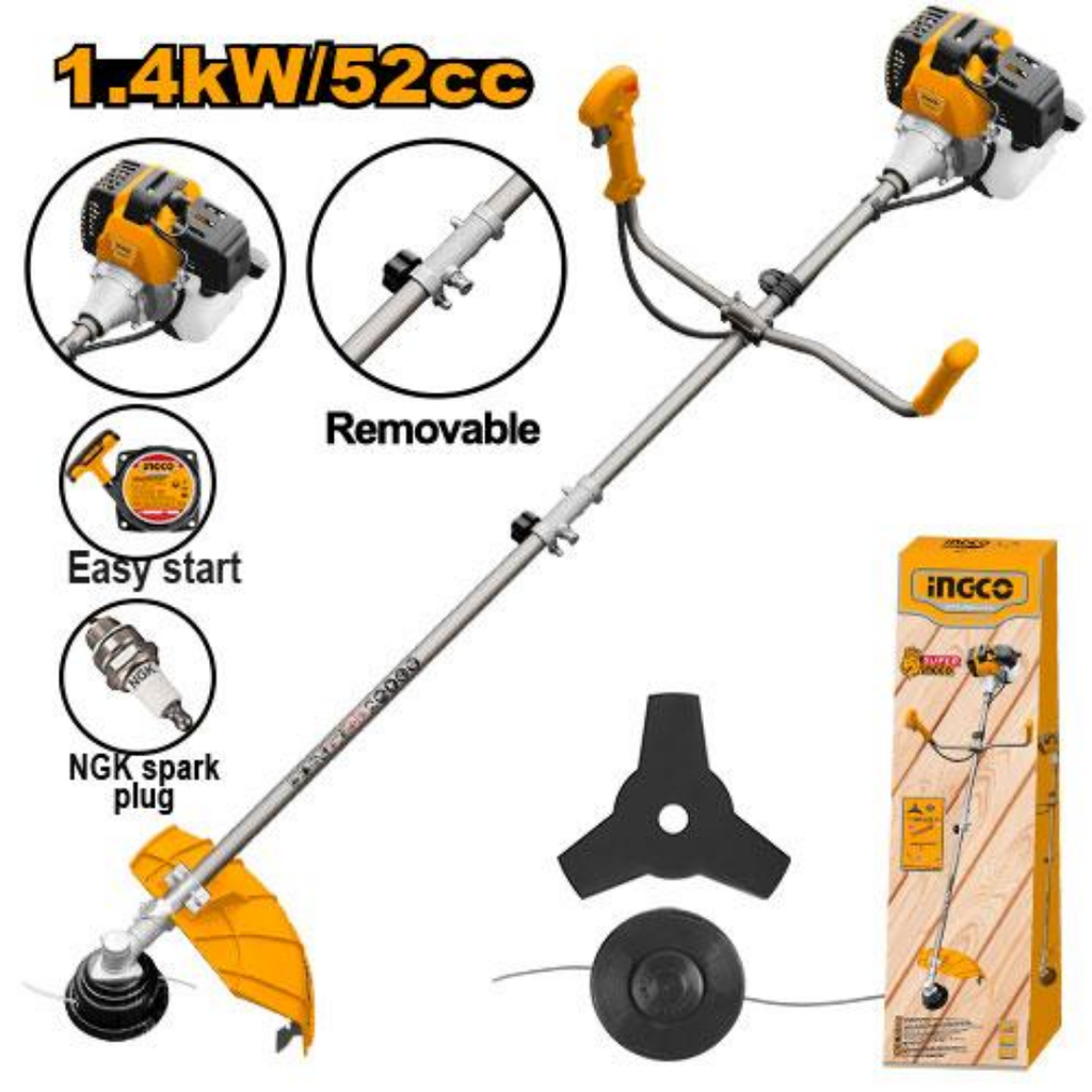 INGCO Gasoline grass trimmer and bush cutter 52cc