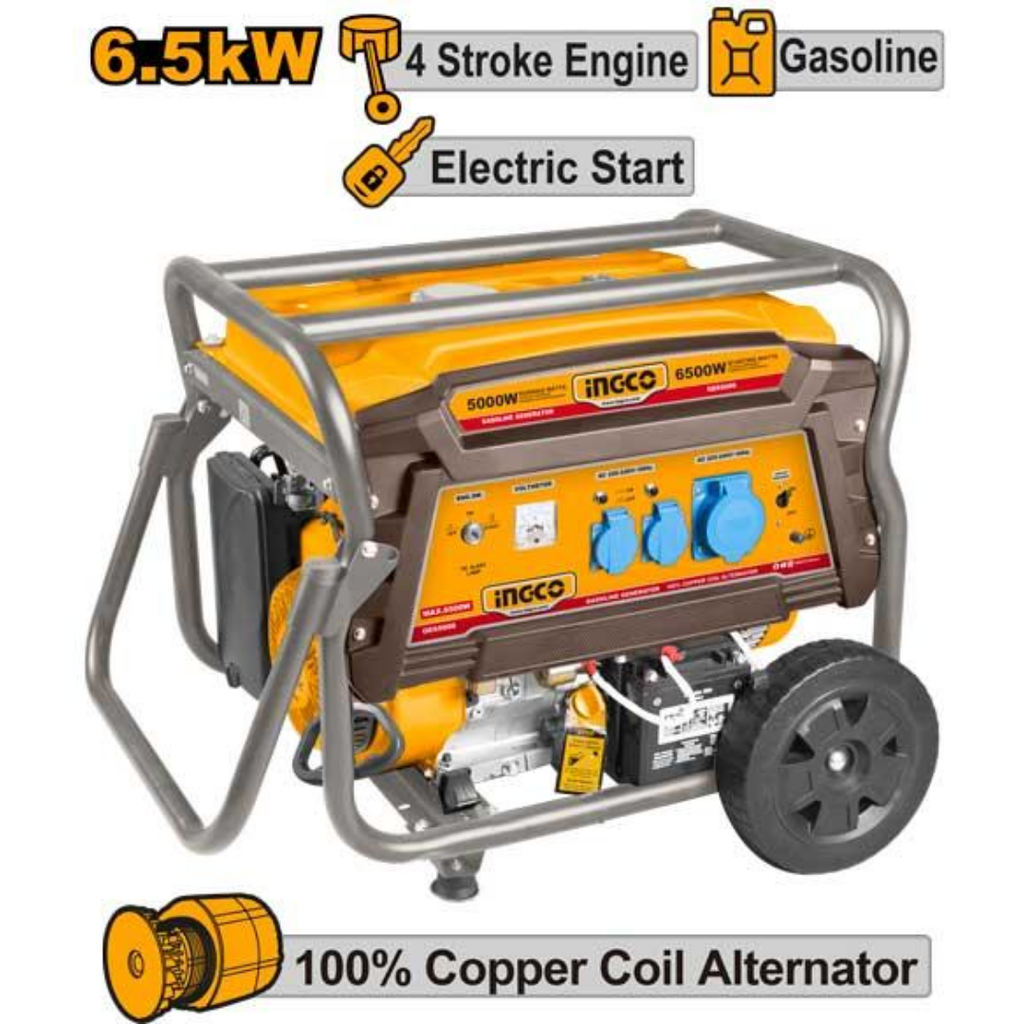 INGCO Gasoline generator 6.5KW
Starting system:Recoil+Electric