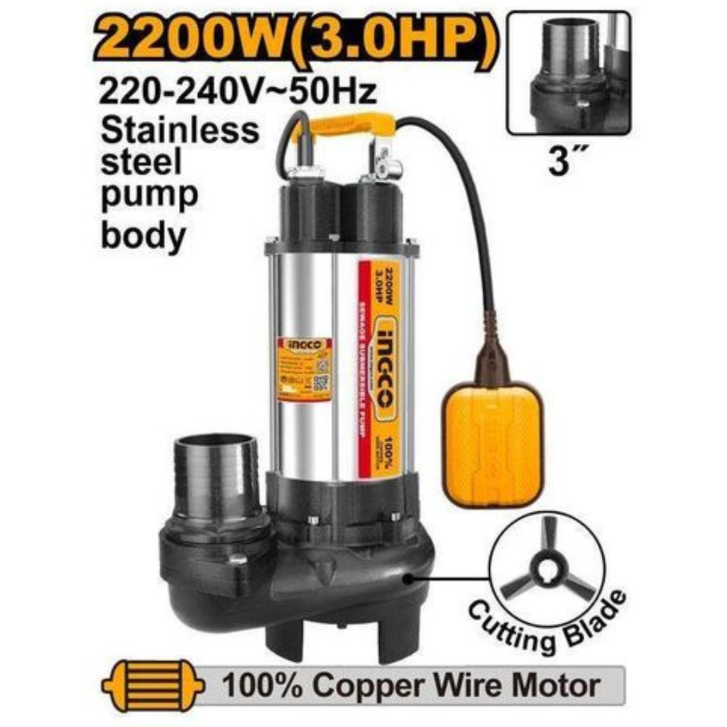 INGCO Sewage submersible pump 2200W
