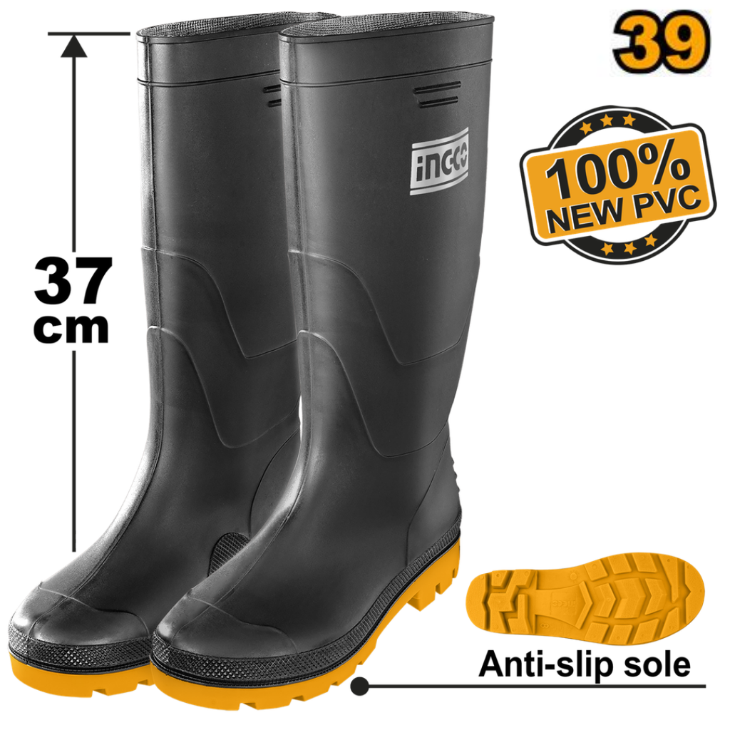 INGCO Black Rain boots 39
