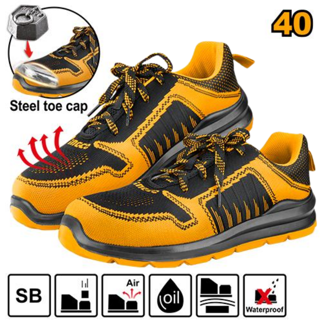 INGCO Black & Yellow Safety Shoes  40