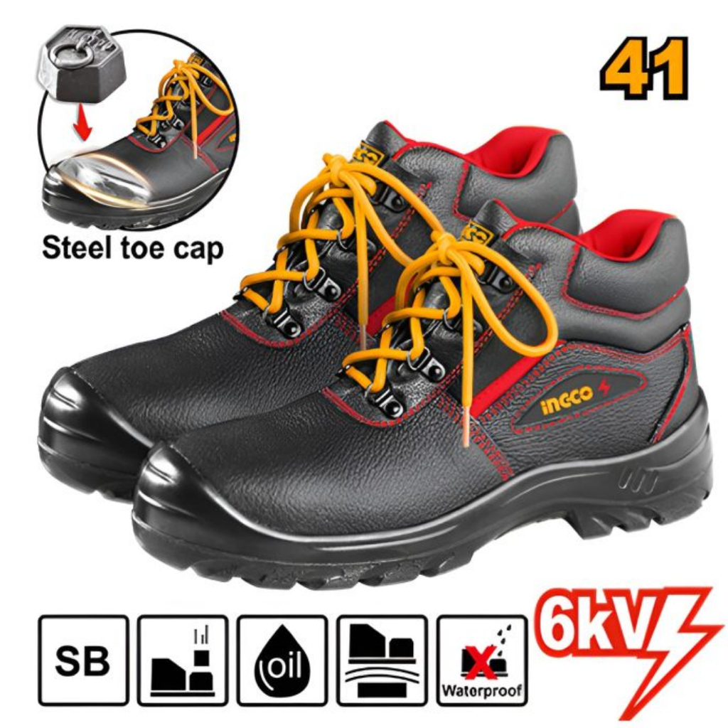 INGCO Red & Black Safety Shoes Size 41