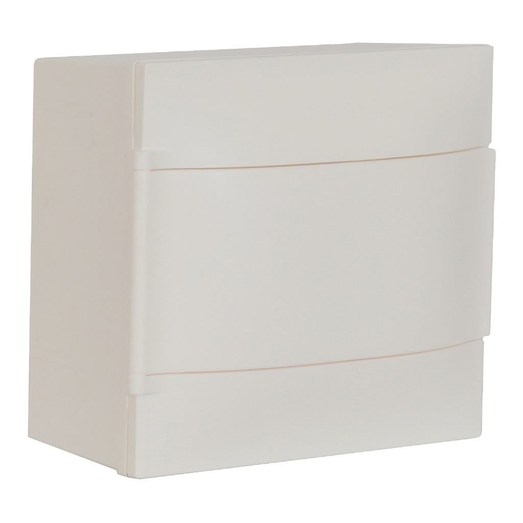 LEGRAND  Practibox S surface-mounting DIN cabinet - 1 row of 8 modules - White door - Earth terminal blocks