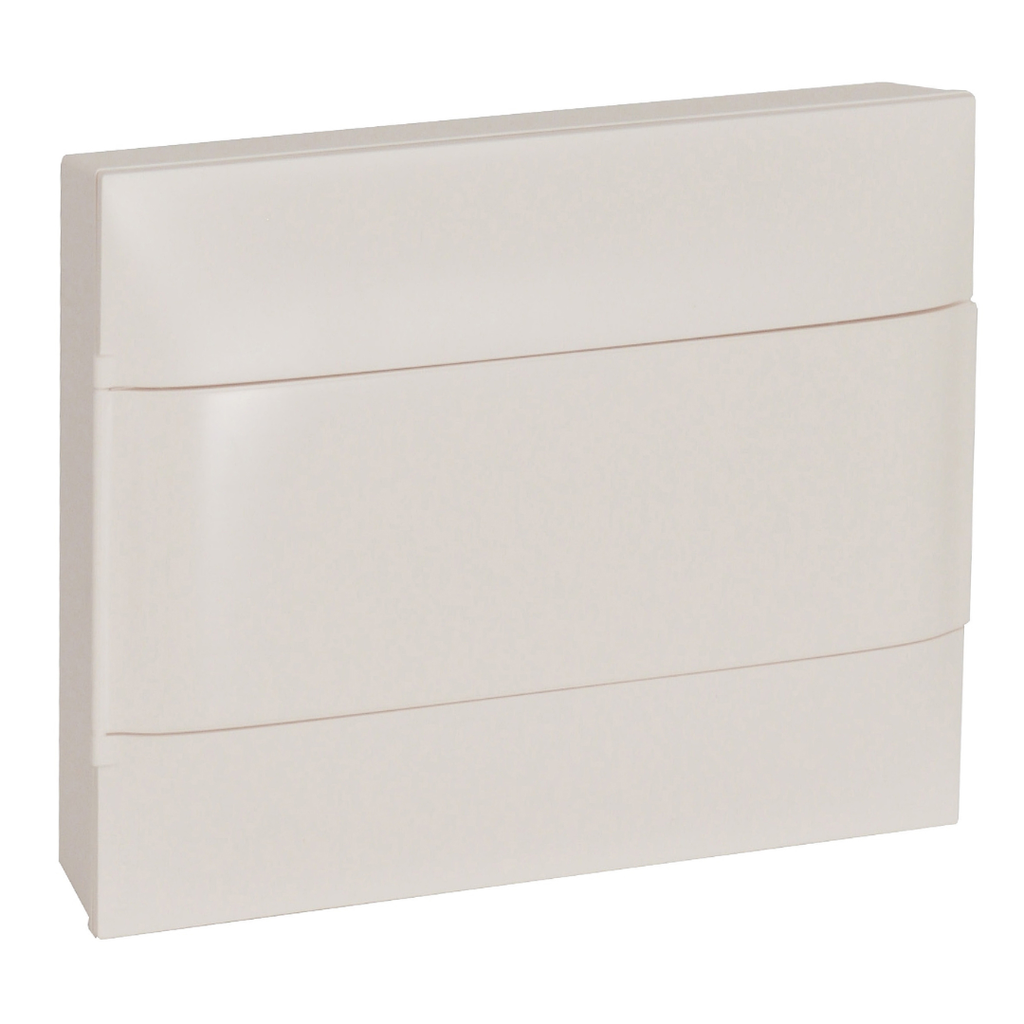 LEGRAND Practibox S surface-mounting DIN cabinet - 1 row of 12 modules - White door - Earth terminal blocks