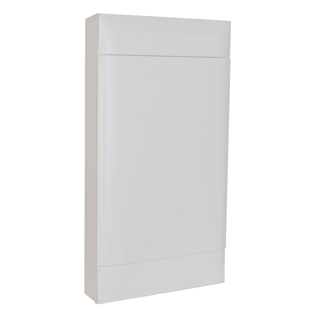 LEGRAND Practibox S surface-mounting DIN cabinet - 4 rows of 12 modules - White door - Earth terminal blocks