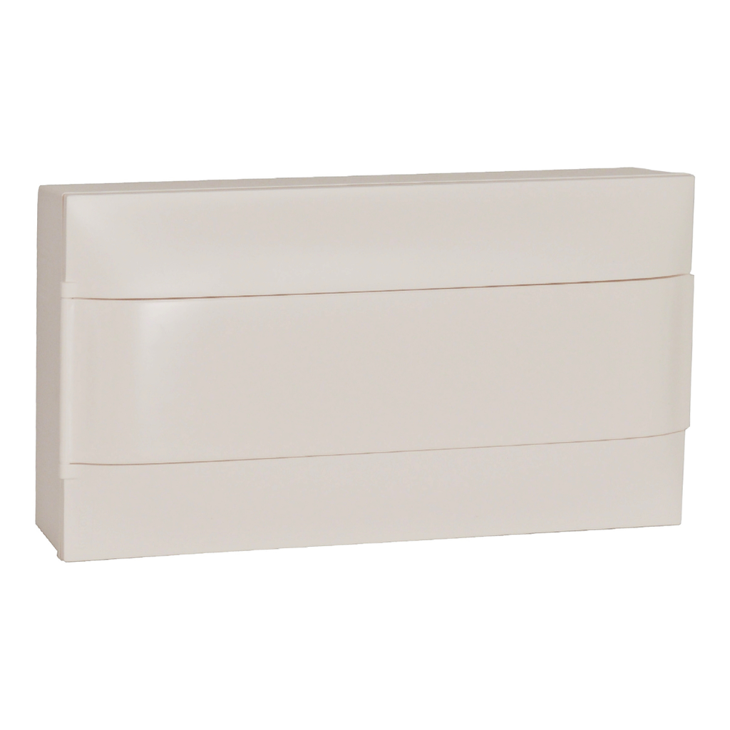 LEGRAND Practibox S surface-mounting DIN cabinet - 1 row of 18 modules - White door - Earth terminal blocks