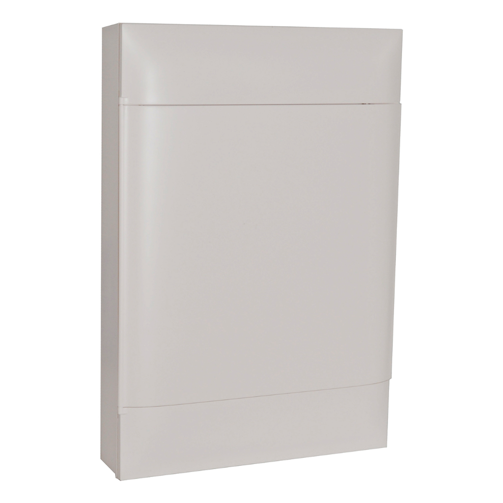 LEGRAND Practibox S surface-mounting DIN cabinet - 3 rows of 18 modules - White door - Earth terminal blocks
