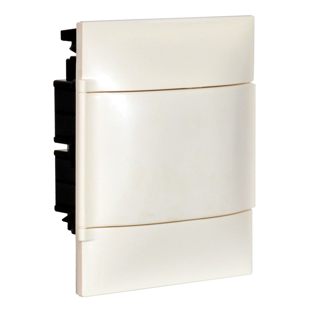 LEGRAND Practibox S flush-mounting DIN cabinet for masonry wall - 1 row of 8 modules- White door
