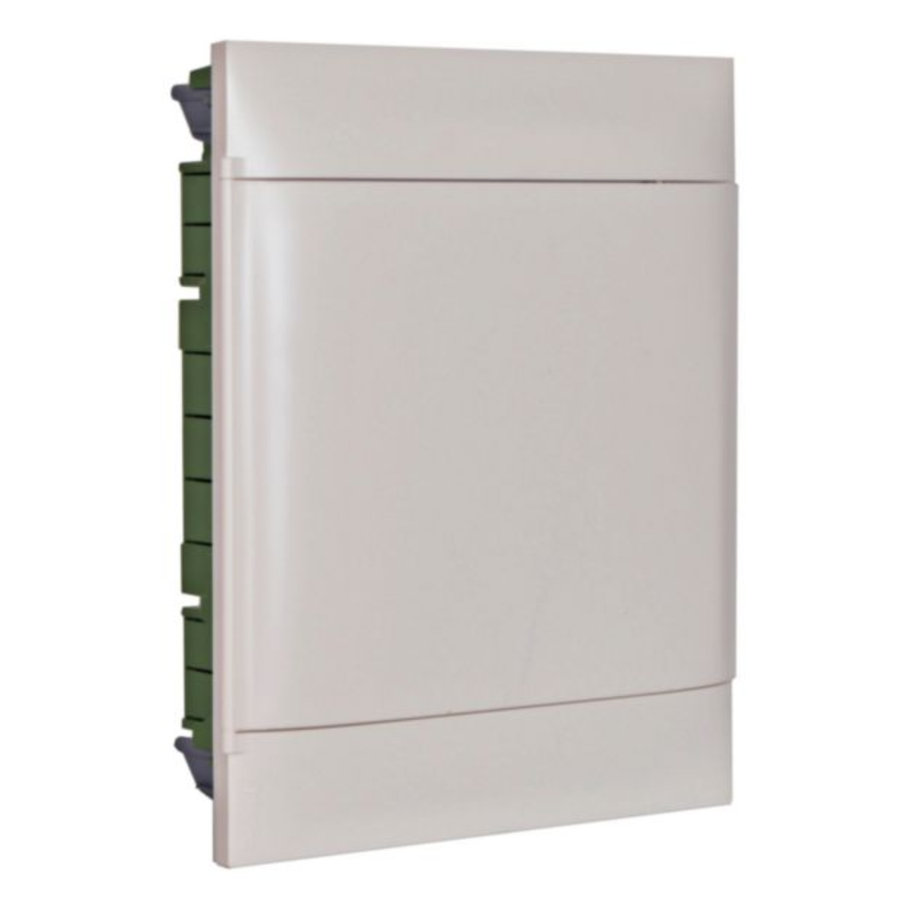 LEGRAND Practibox S flush-mounting DIN cabinet for masonry wall - 2 rows of 12 modules - White door