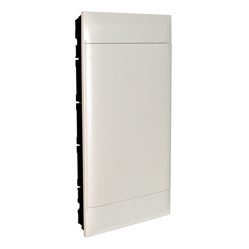 LEGRAND Practibox S flush-mounting DIN cabinet for masonry wall - 4 rows of 12 modules - White door
