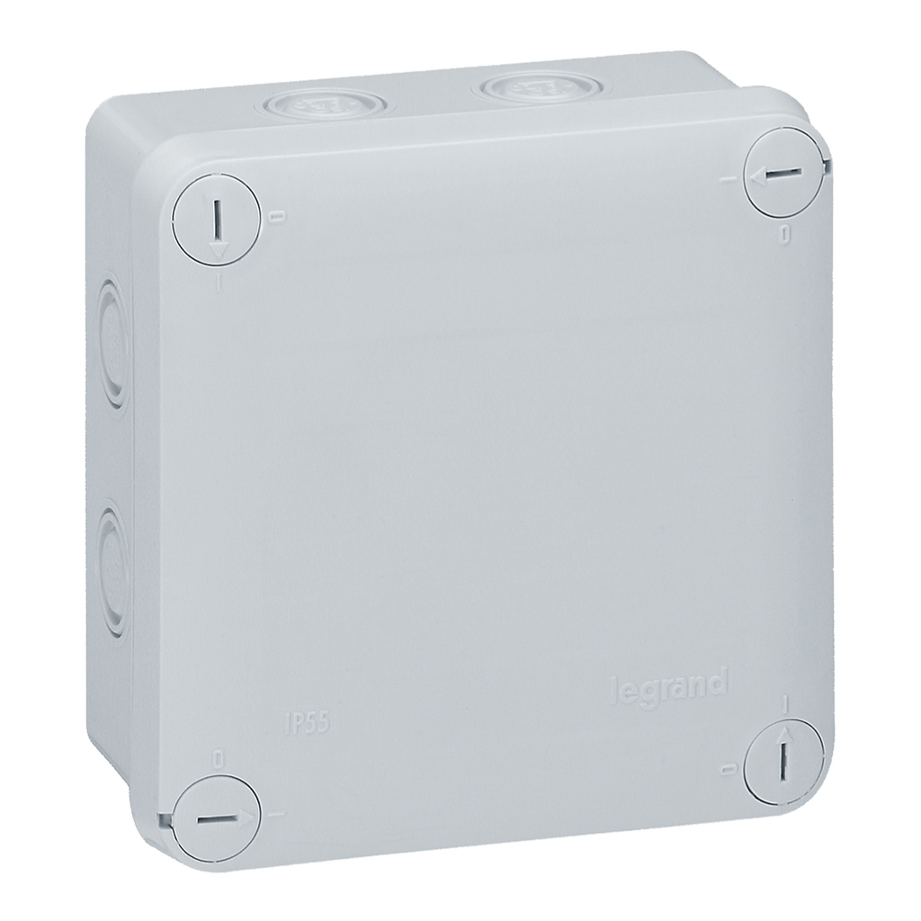 LEGRAND Plexo Box Square Junction With 7 Entries For Plexo Cable Gland Dimensions 105X105X55Mm Grey Ral7035