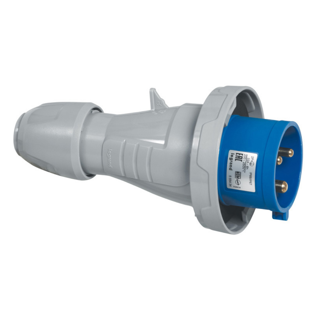 LEGRAND Straight plug P17 - IP66/67 - 200/250 V~ - 16 A - 2P+E