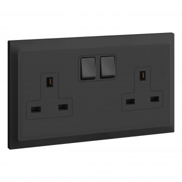 LEGRAND Belanko™ S Anthracite Switch Socket Neon 13a 2gang