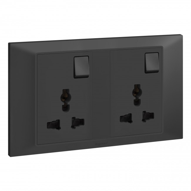 LEGRAND Belanko™ S Anthracite Switch Socket Double 13a Multistandard