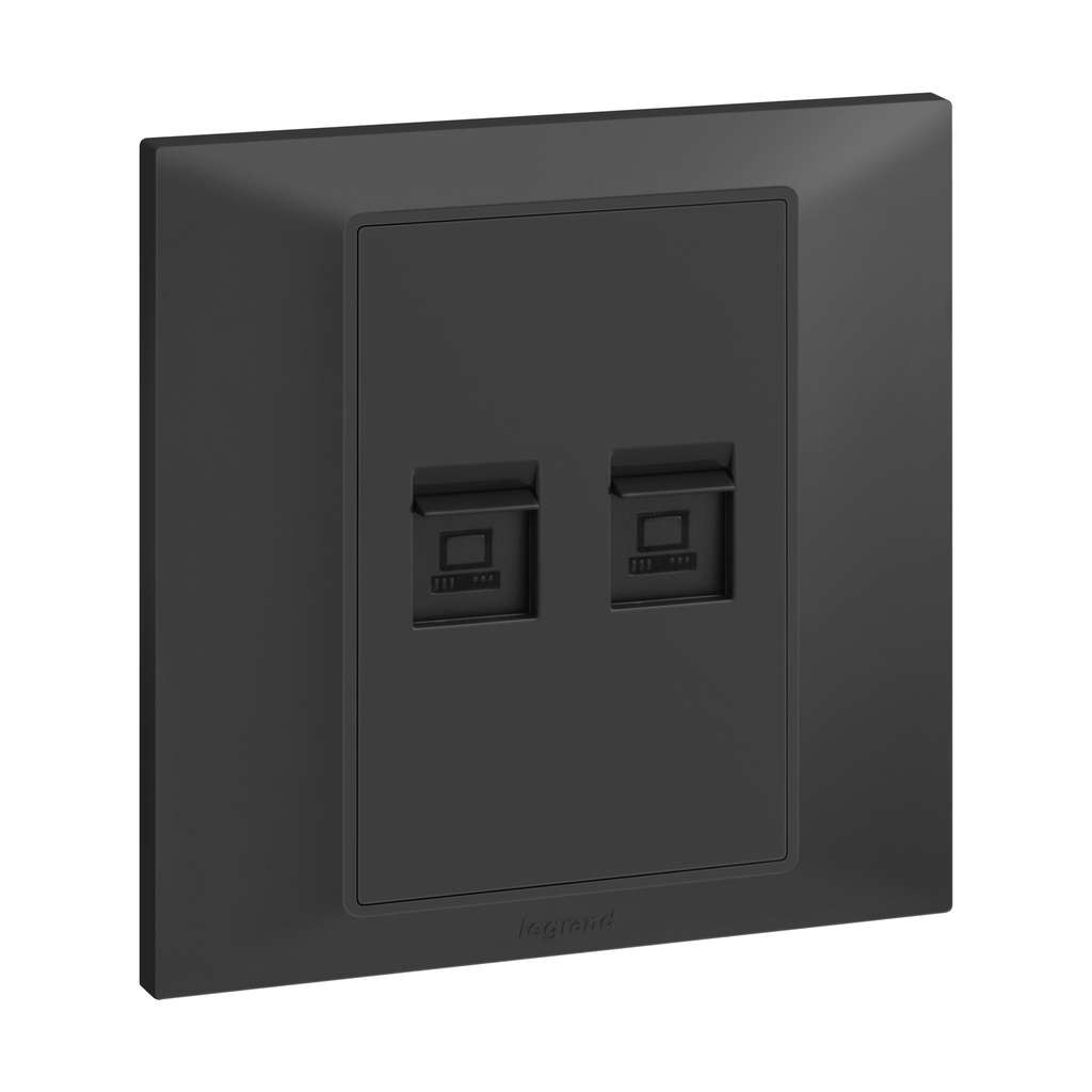 LEGRAND Belanko™ S Anthracite Socket 2x RJ45 Cat 6 UTP