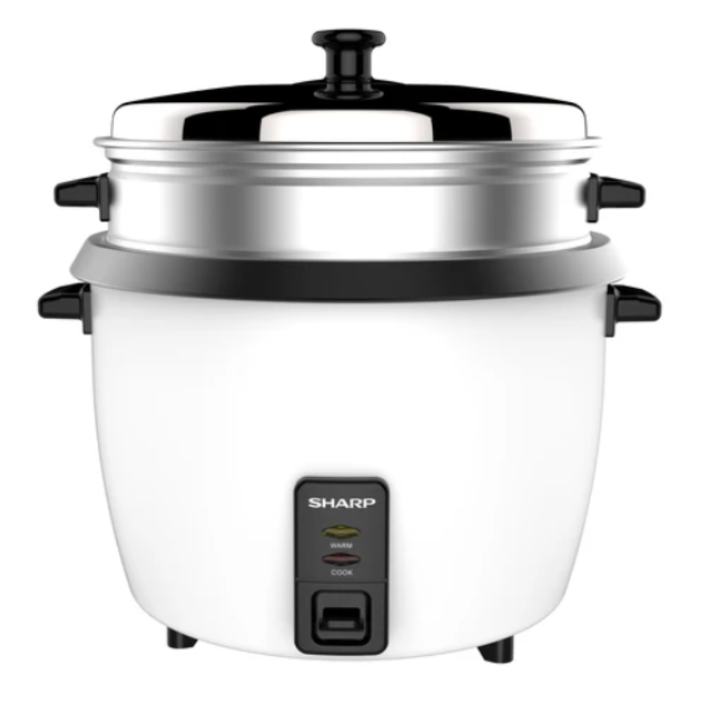 SHARP 1.0L Rice Cooker with Steamer & Coated Inner Pot - Pink or White