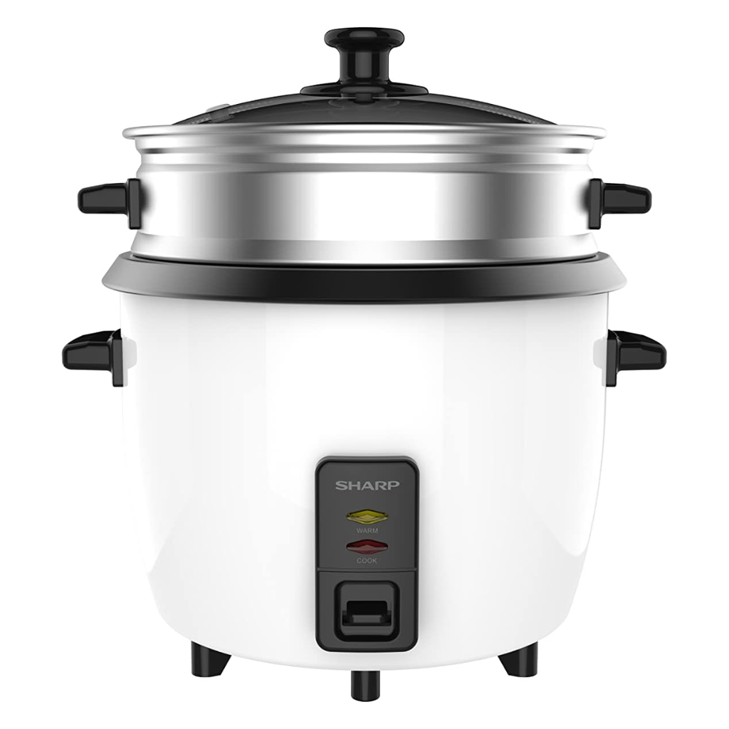 SHARP 1.8L Rice Cooker with Steamer & Coated Inner Pot - Pink or White