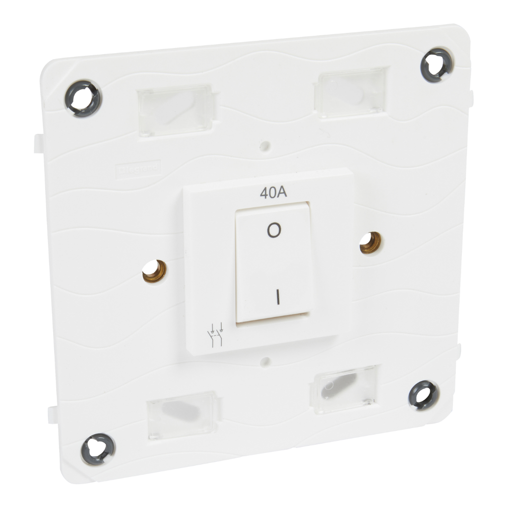 LEGRAND Arteor™ White Double Pole Switch 40amp