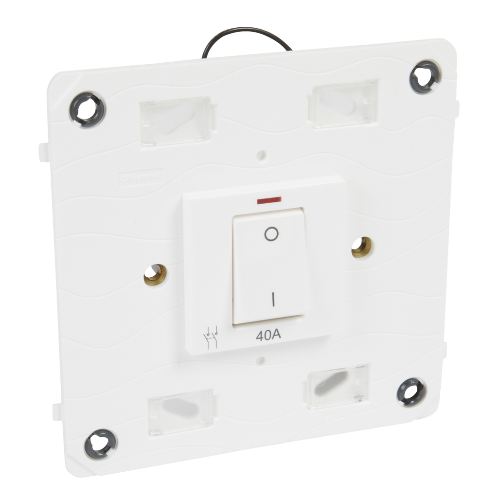 LEGRAND Arteor™ White Double Pole Switch 2 Pole 40amp + Neon 1g