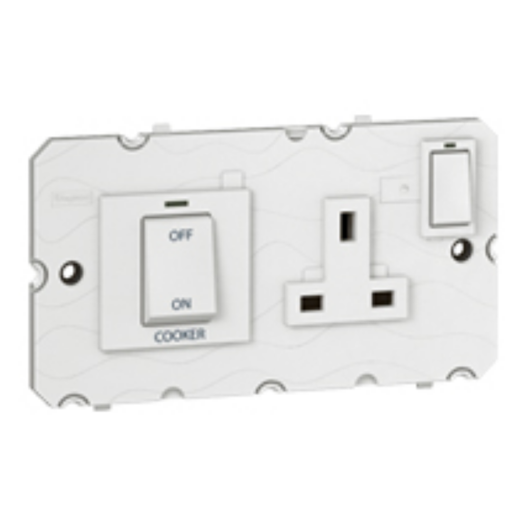 LEGRAND Arteor™ White Cooker Unit 45amp + Socket