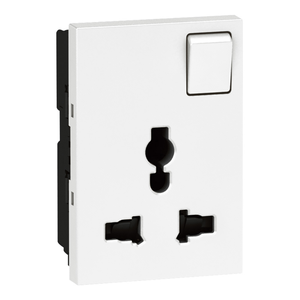 LEGRAND Arteor™ White Switch Socket Multistandard Shuttered 3mod