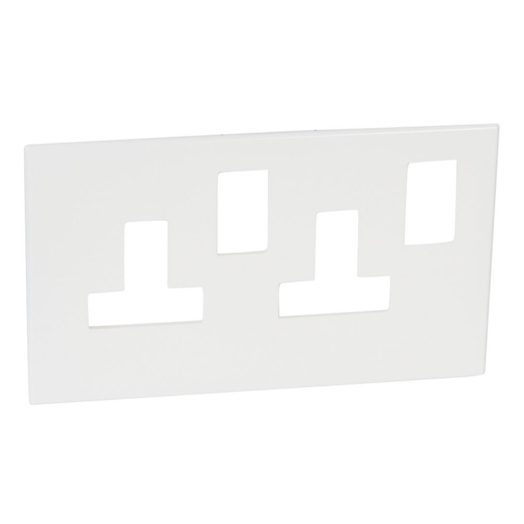 LEGRAND Arteor™ White Faceplate Switch Socket 3x13a Twin 2g  