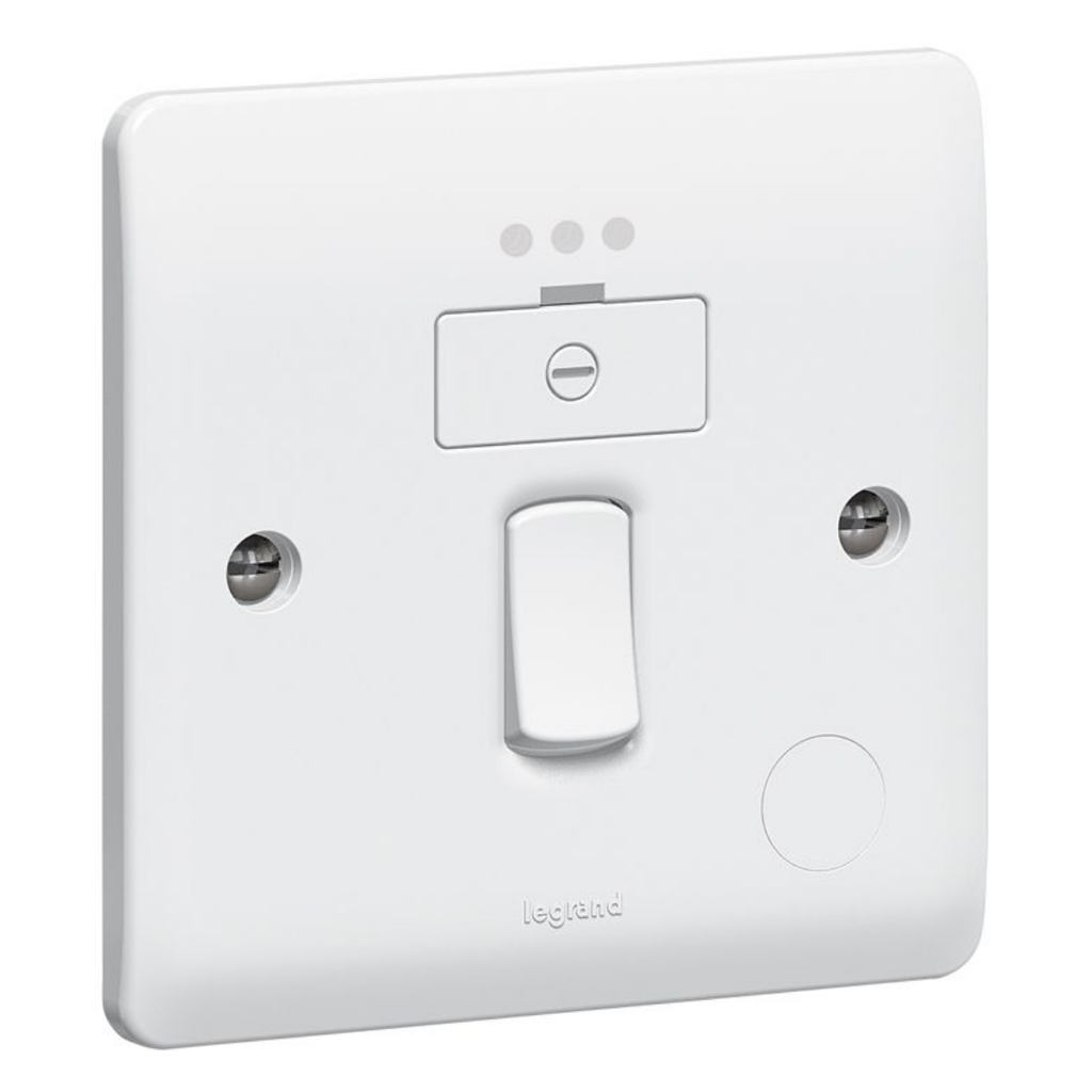 LEGRAND Synergy™ Fused connection unit - Double pole switched + indicator - White