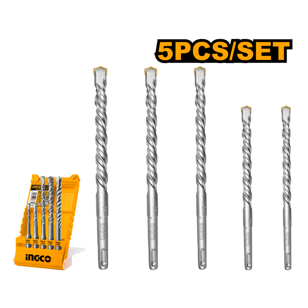 INGCO 5 Pcs SDS plus hammer drill bits set