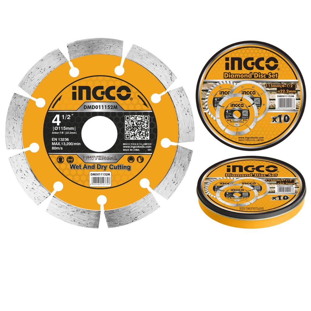 INGCO 10 Pcs Dry Diamond Disc 115mm