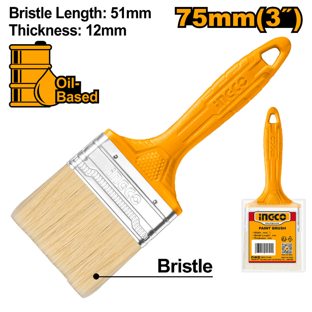 INGCO Paint brush Yellow 75mm