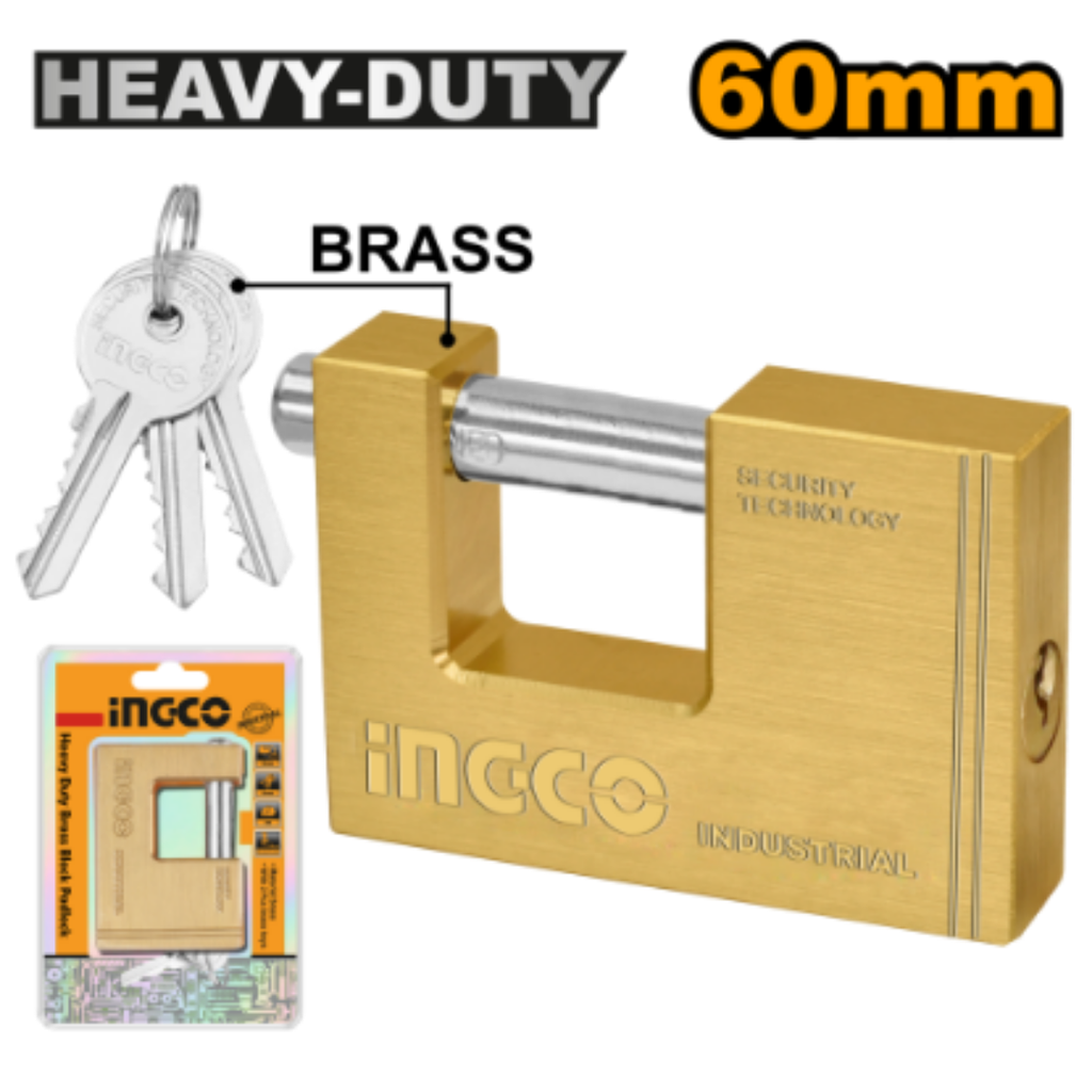 INGCO  60mm Heavy duty brass block padlock