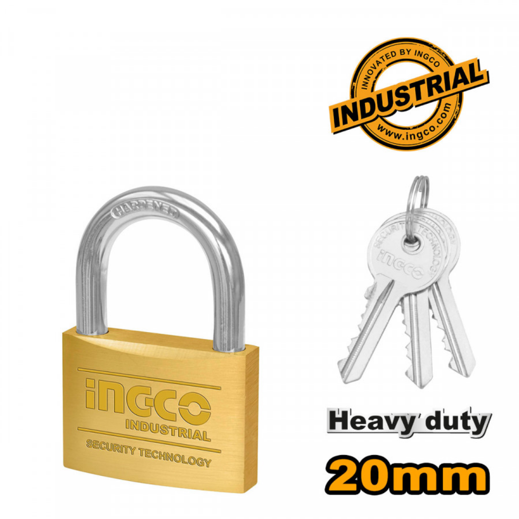 INGCO 20mm Heavy duty brass padlock