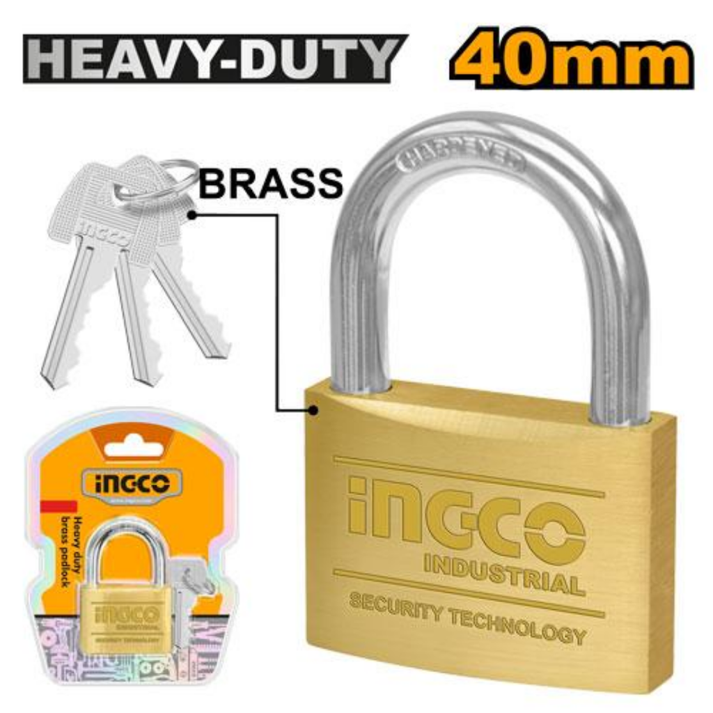 INGCO 40mm Heavy duty brass padlock