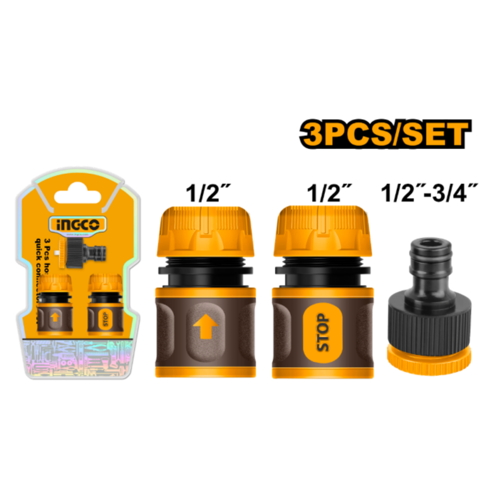 INGCO 3 Pcs hose quick connecto set