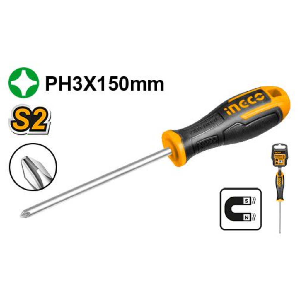INGCO Phillips screwdriver PH3x150mm
