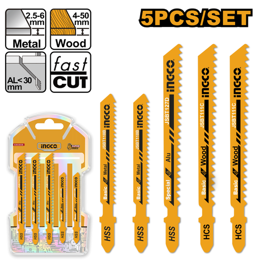 [AKJ0051] INGCO 5 Pcs Jig saw blade set