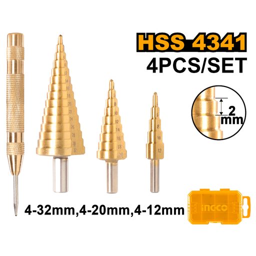 [AKSDS2041] INGCO 3 Pcs Step drill bit