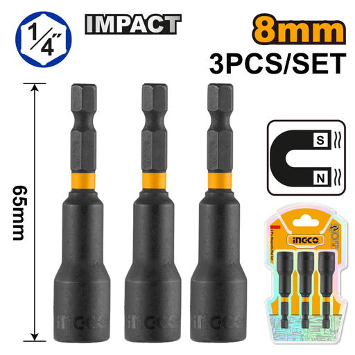 [AMN0831] INGCO 3 Pcs impact nut set 8mm