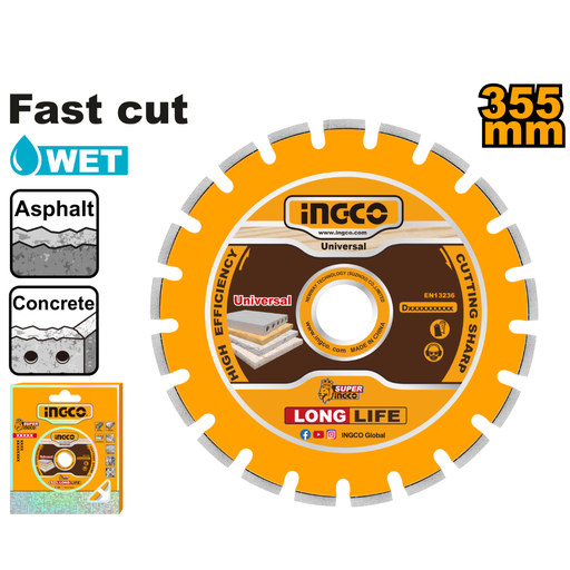 [DMD033551] INGCO Diamond disc concrete cutting 355mm