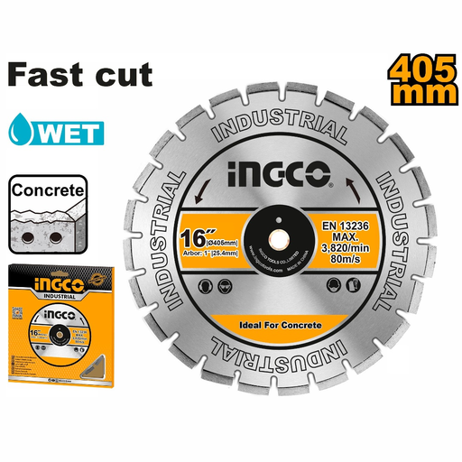 [DMD044052] INGCO Diamond disc welded rim 405mm [ Wet]