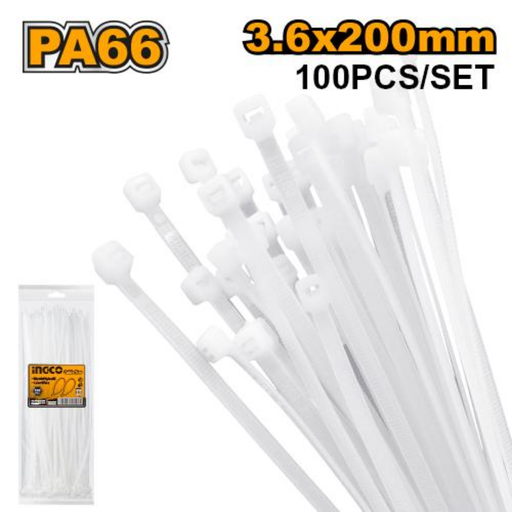 [HCT2001] INGCO 100 Pcs Cable ties 3.6x200mm