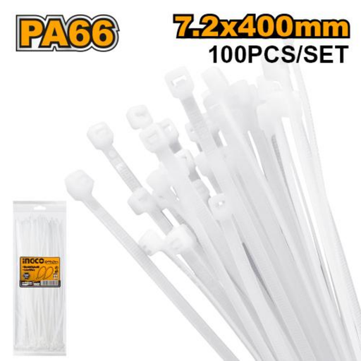 [HCT4001] INGCO 100 Pcs Cable ties 7.2x400mm