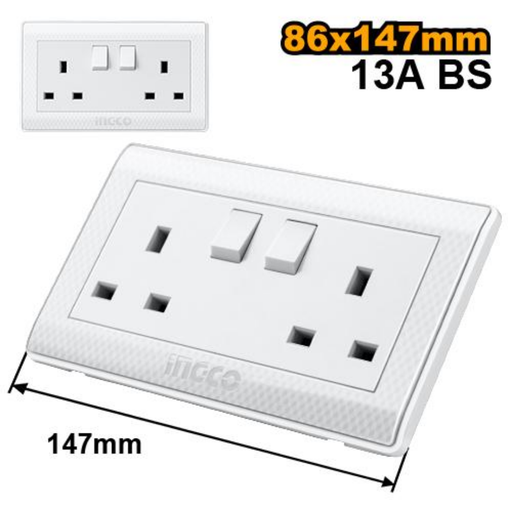 [HESST0213A] INGCO Socket 13A BS 86X147MM
