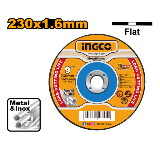 [MCD162301] INGCO Abrasive metal cutting disc  230X1.6mm