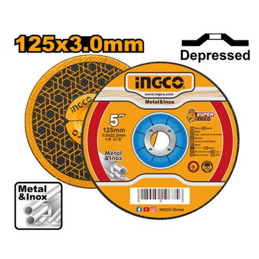 [MCD301251] INGCO Abrasive metal cutting disc 125X3.0MM
