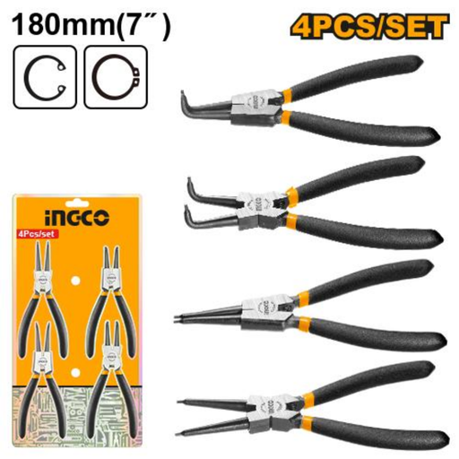 [HCCPS01180] INGCO 4 Pcs circlip plie set