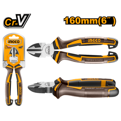 [HDCP28168] INGCO 6" Diagonal cutting plie Cr-V,black finish and polish