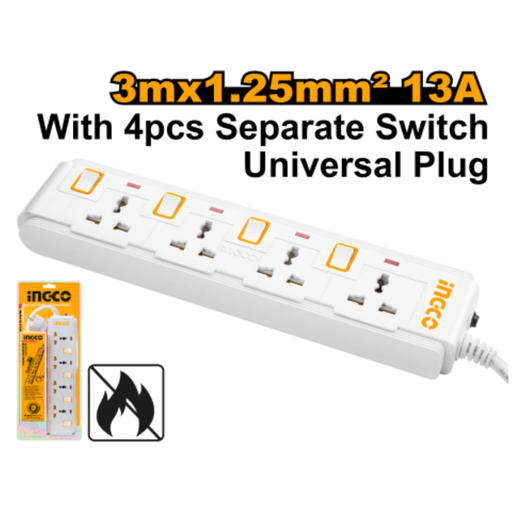 [HES03041V] INGCO 4pcs  Extension socket